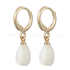 Серьги-подвески из натуральной раковины трохуса и латуни.&nbsp;EJEW-JE06906