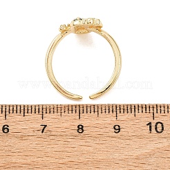 Регулируемые латунные кольца-манжеты с микропаве из кубического циркония для женщин&nbsp;LS-RJEW-B138-02G