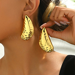 Латунные фактурные серьги-гвоздики в форме капель&nbsp;CB6222