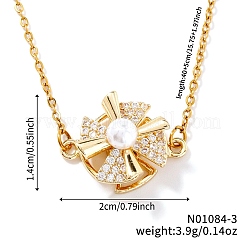 Простые и элегантные латунные подвески-мельницы с микропаве из прозрачных кубических цирконий для повседневного ношения&nbsp;BN2389