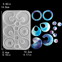 Силиконовые Молды для круглых/кольцевых/каплевидных подвесок своими руками&nbsp;DIY-YW0008-04