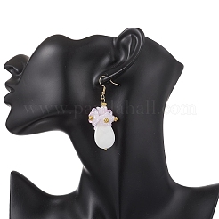 Серьги-подвески из натуральных пресноводных ракушек и акрила&nbsp;EJEW-JE06837