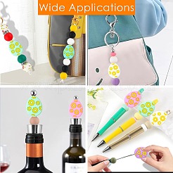 10шт 5-х цветное пасхальное яйцо с цветочными силиконовыми бусинами&nbsp;SIL-CJ0002-64