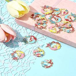 16шт 4 стиля подвески из сплава с эмалью&nbsp;ENAM-FS0002-24