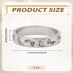 1 шт. кольца для пальцев из сплава со стразами&nbsp;RJEW-LP0003-60