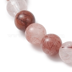 Натуральные многоцветные эластичные браслеты из бусин рутилового кварца для женщин.&nbsp;BJEW-JB13466