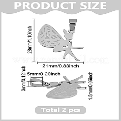 2 шт. подвески из нержавеющей стали 304&nbsp;STAS-LP0003-77