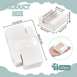 Квадратные подарочные коробки для хранения бумаги с прозрачным видимым окошком&nbsp;LS-CON-WH0095-65B