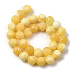 Нити бусин из натурального желтого нефрита&nbsp;G-A274-A01-12mm