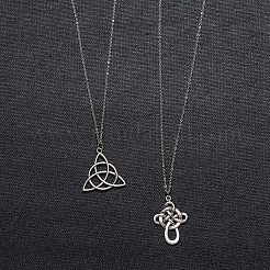 Тибетский сплав стиль Китайский узел подвески&nbsp;TIBEP-YW0001-05AS