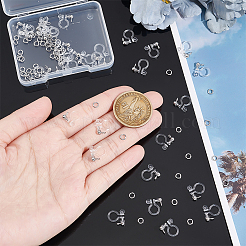 30 шт. фурнитура для сережек-клипс из нержавеющей стали 304&nbsp;STAS-UN0051-66