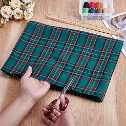 1 м хлопчатобумажной ткани с узором «тартан»&nbsp;DIY-PH0034-21B