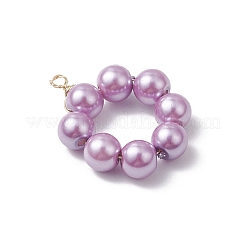 5 шт. 5-х цветные подвески из круглых бусин с жемчужинами из окрашенного стекла&nbsp;PALLOY-JF04162-01