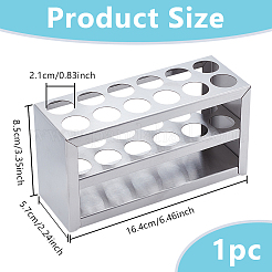 Стойка для пробирок из нержавеющей стали&nbsp;AJEW-WH0248-726B