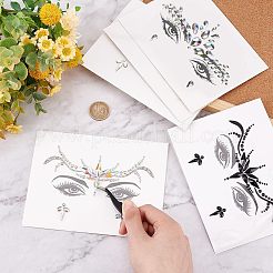 7 лист 7 стиля самоклеящиеся 3D глаза тело лицо украшения акриловые стразы и искусственный жемчуг наклейки&nbsp;MRMJ-OC0003-11