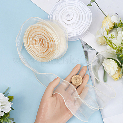 2 рулон 2-х цветной полиэстеровой шифоновой ленты&nbsp;DIY-CP0010-72