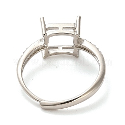 Квадратные латунные микропаве прозрачные кубические цирконии регулируемые кольца компоненты&nbsp;LS-KK-NH0001-20P