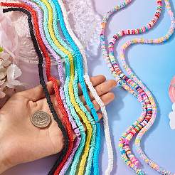 10 нитка 10 цвета бусины из полимерной глины ручной работы&nbsp;CLAY-TA0001-54