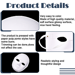 3 шт. пустая человеческая маска&nbsp;AJEW-SP0003-95B