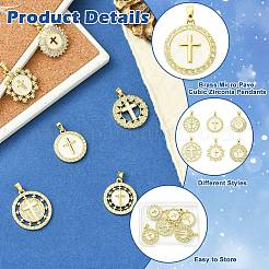 6 шт. 6 стиля латунные подвески с микропаве и кубическим цирконием&nbsp;KK-CJ0004-11