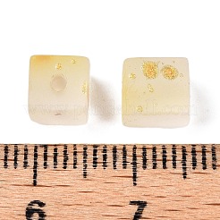 Матовые стеклянные бусины с золотистой блестящей пудрой&nbsp;DGLA-NH001-6mm-01A