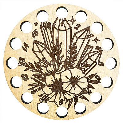 16-позиционные деревянные лотки для хранения ниток для вышивания&nbsp;TOOL-WH0056-033-1