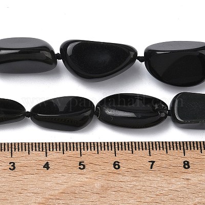 Натуральный черный камень бисер нитей&nbsp;G-L650-D01-01-1