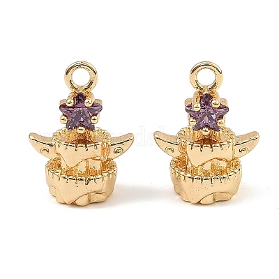 Латунные микро проложить кубического циркония подвески KK-C155-17G-03-1