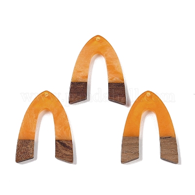 Подвески из смолы и дерева&nbsp;WOOD-F015-16B-1