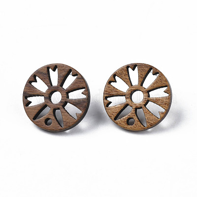 Серьги-гвоздики из орехового дерева MAK-N032-042-1