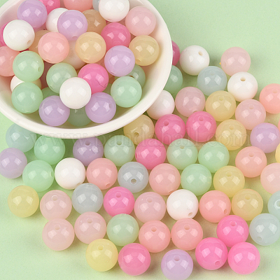 100 шт. Непрозрачные акриловые бусины&nbsp;OACR-PA0001-31A-1