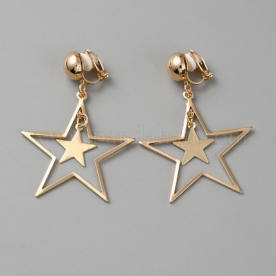 Латуни клипсы EJEW-WH0019-29G-1