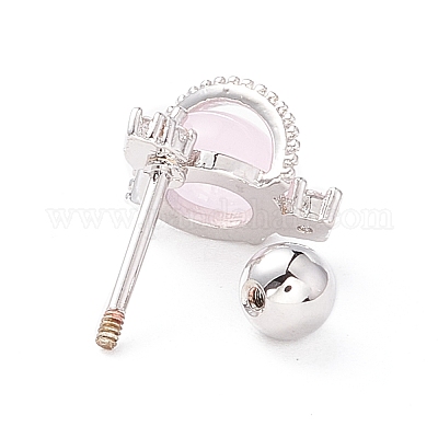 Серьги-гвоздики «кошачий глаз» для женщин&nbsp;LS-EJEW-A065-02P-1