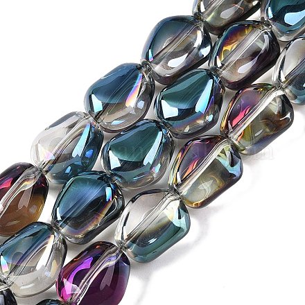 Стеклянные бусины с гальваническим покрытием &nbsp;EGLA-T021-08H-1