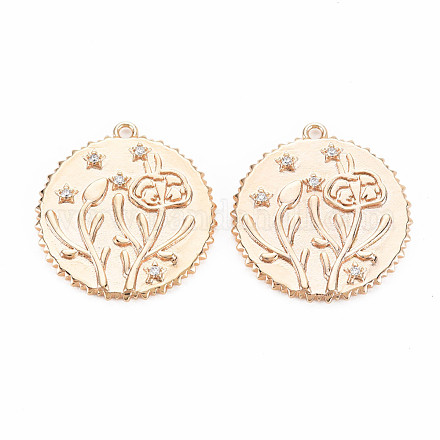 Латунные микропаве прозрачные подвески с фианитом KK-S364-189-1