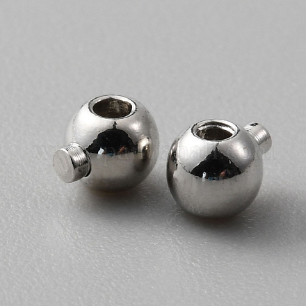 Зажимные бусины из латуни KK-WH0031-33P-1