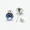 Austrian Crystal Stud Earrings, with 925 Sterling Silver Earring Posts, 211_Light Sapphire, 16x7mm, Pin: 0.8mm