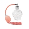 Glass Empty Refillable Perfume Atomizer Spray Bottles, Vintage Style Refillable Perfume Bottle, with Long Tassel, Pink, 10.5x6.6cm