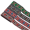 14M 4 Styles Ethnic Style Embroidery Polyester Ribbons, Jacquard Ribbon, Garment Accessories, Floral Pattern, Mixed Color, 1-1/4 inch(33mm), about 3.5m/style