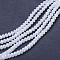 Electroplate Glass Beads Strands, Imitation Jade Beads, AB Color Plated, Faceted, Rondelle, Snow, 6x5mm, Hole: 1mm, about 80~85pcs/strand, 38~40cm