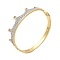 Crystal Rhinestone Crown Hinged Bangle, 304 Stainless Steel Jewelry for Women, Golden, 1/4~3/4 inch(0.6~1.95cm), Inner Diameter: 2-1/2x2 inch(6x5.1cm)