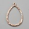 Alloy Open Back Bezel Pendants, for DIY UV Resin, Epoxy Resin, Rose Gold, Teardrop, 35x23x2mm, Hole: 2mm