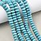 Dyed Natural Magnesite Beads Strands, Rondelle, Turquoise, 12~12.5x7~7.5mm, Hole: 1.2mm, about 57pcs/strand, 14.84''(37.7cm)