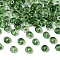 111Pcs Electroplate Transparent Colours Rainbow Glass Seed Beads, Donut, Dark Green, 6.5x3mm, Hole: 1.2mm