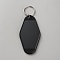 Plastic Keychains, with Iron Split Rings, Rhombus, Black, 117mm