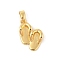 Brass Pendants, Shoe Charms, Real 18K Gold Plated, 15x12.5x3.5mm, Hole: 4.5x3mm