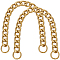 Aluminum Twisted Chain Purse Strap Extenders, with Alloy Clasps, Golden, 550mm