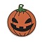 Printed Acrylic Pendants, Halloween Theme Shape, Pumpkin, 35x30x2.5mm, Hole: 1.6mm