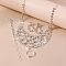 Alloy Rhinestone Bracelets & Earrings & Necklaces & Rings Sets for Women, Teardrop, Crystal, Necklaces: 390mm