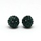 Polymer Clay Rhinestone Beads, Pave Disco Ball Beads, Grade A, Round, PP6, Emerald, PP6(1.3~1.35mm), 4mm, Hole: 1mm